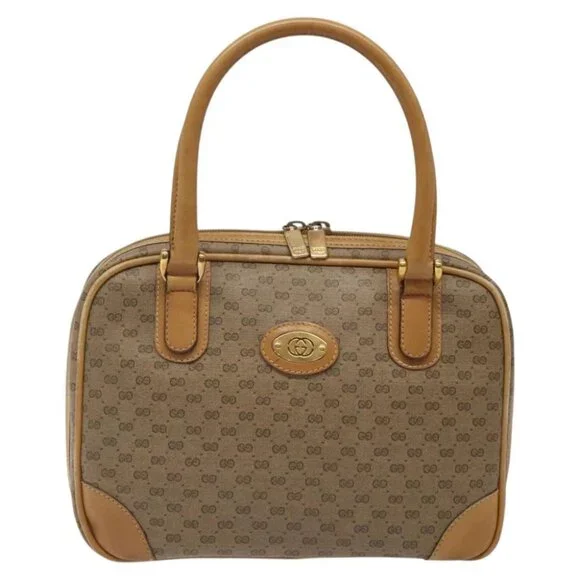 GUCCI Micro GG Supreme Hand Bag PVC Beige Gold 000 39 0030 Auth BA2146 - Picture 3 of 14